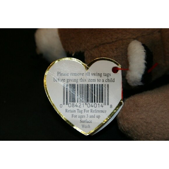 Ty Beanie Baby Ringo Raccoon 1995 no stamp PVC Pellets errors retired 4014 NEW - Picture 6 of 9